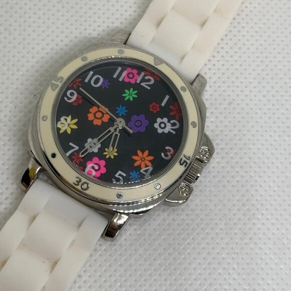 Sophie collezio women watch colorful floral dial 34mm silver tone running - Picture 2 of 8